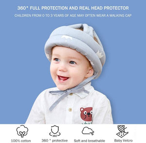 Baby Head Protector Crawling – Baby Safety Helmet & Amp Walking Helmet + 360 Degree U-shaped Baby Toothbrush 2 Pcs Baby Care Essentials (random Color/design)