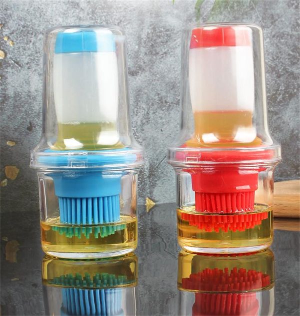 Extruded Silicone Oil Brush Bottle Bbq Brush Kitchen Tool For Cooking (random Color)